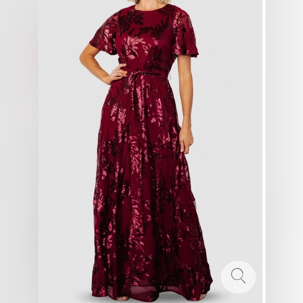 Baltic Born Muse Sequin Dress in Wine Sz 2XL